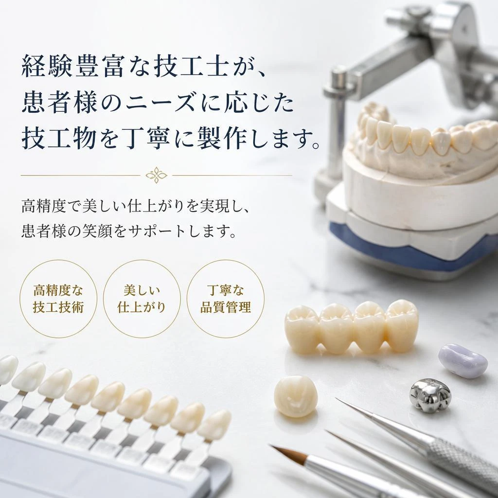 専門技工士による高品質な技工物